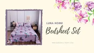 LUNA HOME 3pcs Bedsheet Set Purple Floral Design