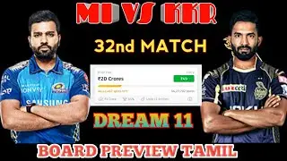 MI vs KKR IPL Dream11 Board preview And Prediction | Fantasy Cricket Tips & Playing-11 Tamil