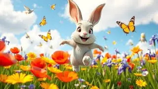 🐰🌸 Bouncing Bunny Adventure | Fun Kids Poem #kids #poems #cartoon #foryou #baby #jariworld #shorts