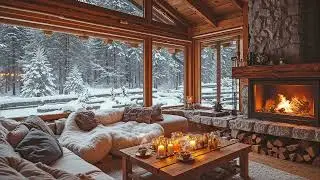 Winter Morning Cabin Jazz ☀️ Cozy Snowy Ambience & Smooth Jazz Music for a Calm Start
