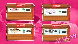 Daily Task Board Launch Adopt Me how to complete tasks and examples of daily tasks set