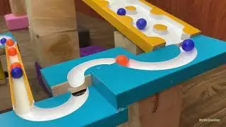 Marble Run Race ASMR Snack, Bus, Tractor #003
