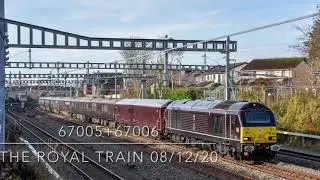 67005+67006 working &ldquo;The Royal Train&rdquo; at Undy. 08/12/20