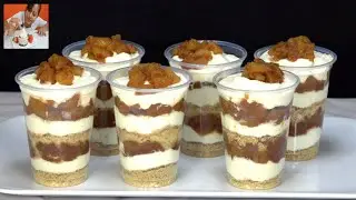 PAY DE MANZANA EN VASOS – Postre Fácil, Cremoso y Económico 🍏🍮