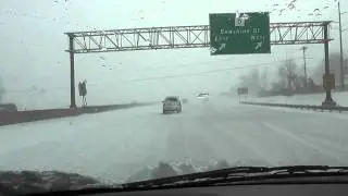 Driving during the snow storm (blizzard) in Springfield Missouri