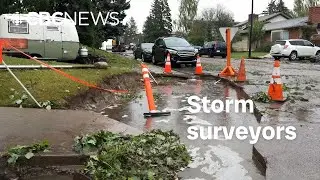 Researchers are surveying Sunday's hail damage