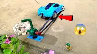 Diy mini new design project water pump ideas connecting the car wheel |science projects|@KeepVilla