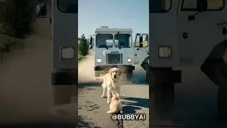 Golden Retriever Saves Pup From Truck 🙏 #dog #labrador #rescue