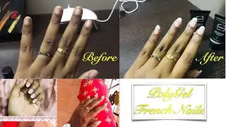 French Nails Using PolyGel|How To Apply PolyGel At Home|Tips To Apply PolyGel|PolyGel Nail Extension