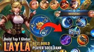 EMBLEM BUILD LAYLA BEST MANIAC | MONSTER!! GOLD LANE DI PATCH TERBARU DAMAGE TERSAKIT LAYLA - MLLB