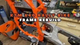KTM 640 Rally Frame Rebuild &ndash; Steering Bearings, Swingarm & Chassis Assembly (Ep. 6)