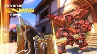 My first golden gun POTG Reinhardt | Overwatch