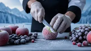 Asmr Cold Fruit Cutting #asmr #satisfyingsounds #coldweather #viral