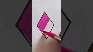 Rhombus shape drawing ✍️😊#shapes #rhombus #maths #geometry #doms#colors #drawing