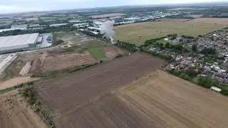Didcot power station demolition - crowds and electrical fire