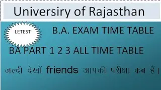 University of Rajasthan b.a. time table 2019