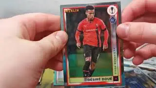 My first Topps Merlin 22 23 blaster box Uefa Football cards numbered card on my birthday