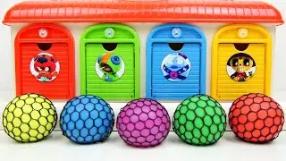 Satisfying Garage ASMR | Making 5 Relaxing Jelly Cute Balls From Crunchy Mixing Beads IN Garage ASMR