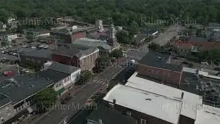 Stock Video: Lebanon, Ohio, USA Aerial Flyover City View During a Summer Day