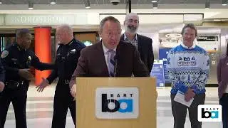 BART press conference announcing completion of Powell St Station modernization project