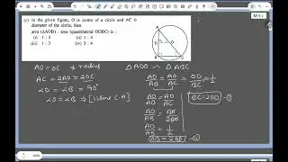 O is centre of a circle and AC is diameter of the circle, then area AAOD: area (quadrilateral ODBC)