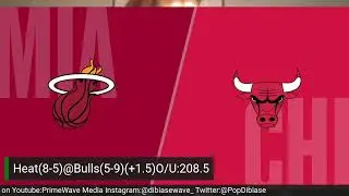 Heat(8-5)@Bulls(5-9)(+1.5)O/U:208.5