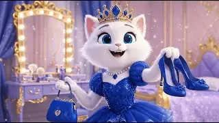 OMG! Tiny Kitten in Blue Dress Tries Makeup for the First Time 😱💄 | Adorable Meow Fashion Show 🐱✨