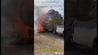 Fire on a Hay Loaded Trailer