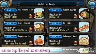Toram online cara up level masakan^