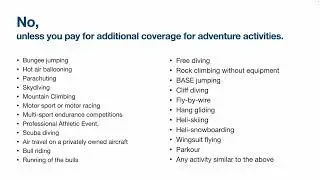 Does travel insurance cover adventure sports and activities?