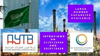 AYTB COMPANY SAUDI ARBAIA JOBS INTERVEW 21,23-01-26 OFFICE M GHEEWALA MUMBAI +917304461966, 