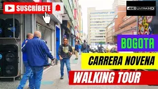 Conociendo  Walking Tour Recorrido pov Carrera novena Zona Comercial sonido luces gafas (BOGOTA) 4K