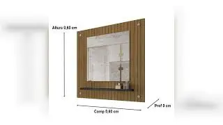 Review: Espelheira de Banheiro Com Prateleira Firenze Decore Preto / Ripado - Comprar Moveis e...
