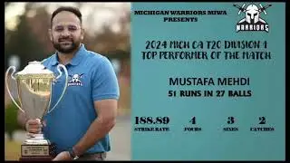 MICH CA T20 Division 1 (Game #2 Highlights) - Michigan Warriors MIWA vs. West Michigan WMCC