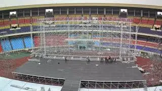 aluminum barricade setting work and canopy frame of truss system on 20240716 #dragonstage #youtube