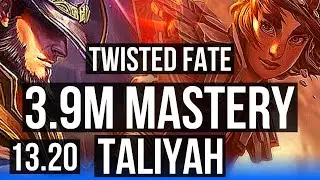 TWISTED FATE vs TALIYAH (MID) | 4/0/15, 3.9M mastery, 500+ games | NA Grandmaster | 13.20