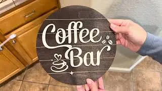 Farmhouse Round Coffee Bar Sign #coffee #coffeebar #coffeebarsign