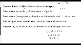 Matematik 1b: Repetition av Algebra