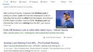 Andrew Luck Retired from the NFL