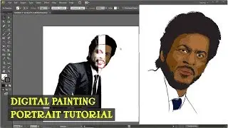 Digital Painting Tutorial for beginners in Adobe Illustrator | 2018 | Painting ShahRukh Khan Vector