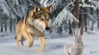 Ref to video 丨 волк идет в лес и ищет белого зайца и говорит ему петух