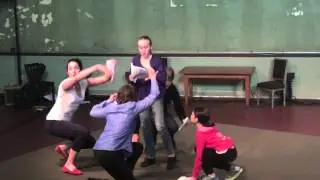 Students and Artists Rehearsing Story Theater
