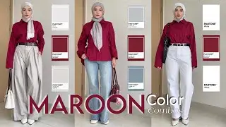1 Kemeja 8 Look | Mix n Match Kemeja Warna Maroon | hijab tutorials