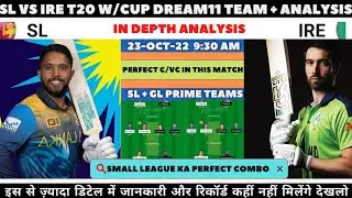Sl vs ire dream11 prediction,Sl vs ire dream11 team, sri lanka vs Ireland Dream11