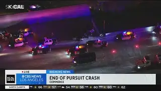 Pursuit ends in crash on I-710 south near Commerce