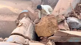 Dangerous Stone Crushing Process”Heavy Hammer Work”	Big Rock Breaking Inside Crusher Real Hard Labor