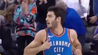 Alex Abrines dunk on Jordan Bell