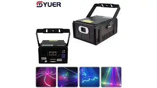 YUER&trade;️NEW 12W RGB Laser Light With APP Control Animation Beam Scanner Voice control ILDA DMX512