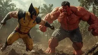 Red Hulk vs Wolverine | Epic Jungle Battle 🔥 4K Ultra Scene | Prehistoric Zone 