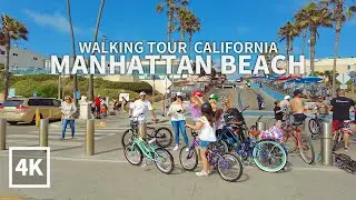 [4K] Walking around Manhattan Beach Pier, Los Angeles County, South Bay, California, USA - 4K UHD